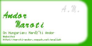 andor maroti business card